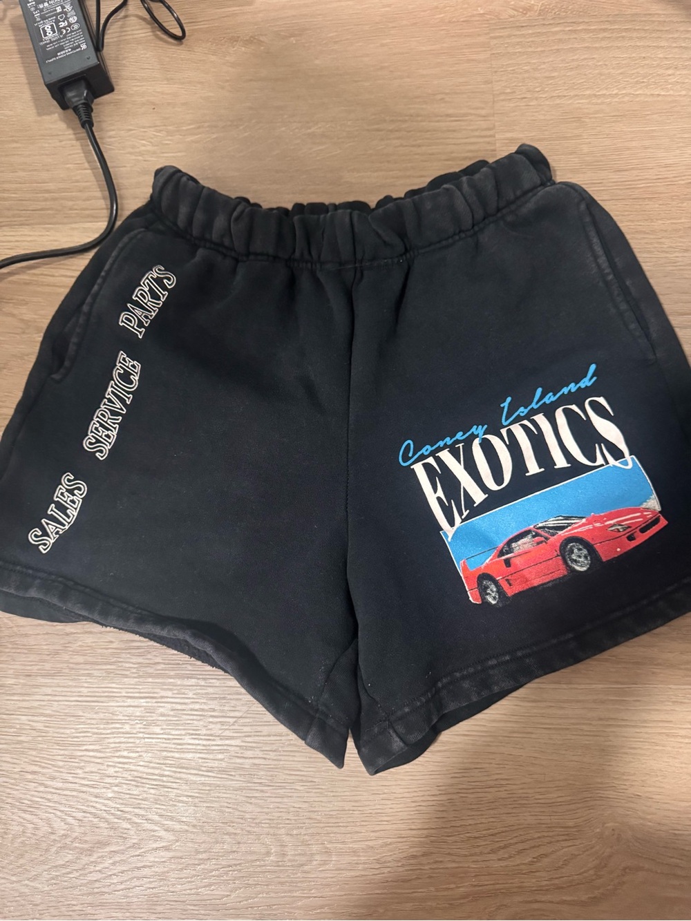 Black Exotics Graphic Elastic-Waist Athletic Shorts